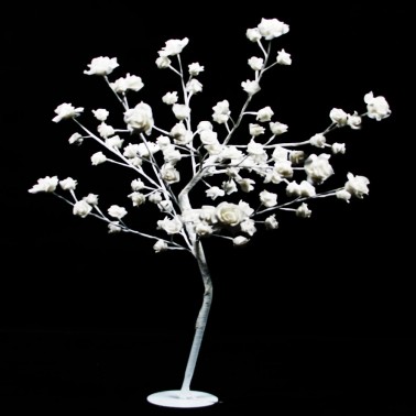 Drzewo kwiaty materiał LED biały ciepły