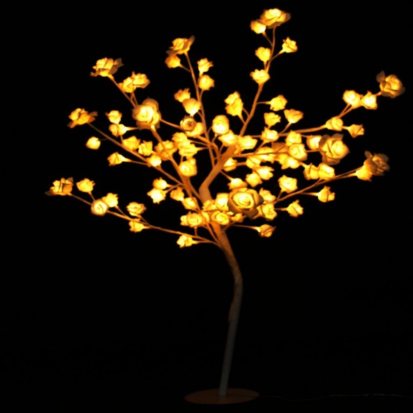 Drzewo kwiaty materiał LED biały ciepły